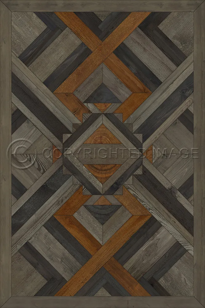 Wood Norwegian Appalachian "In Great Grandeur" Vinyl Floorcloth - Spicher & Co.