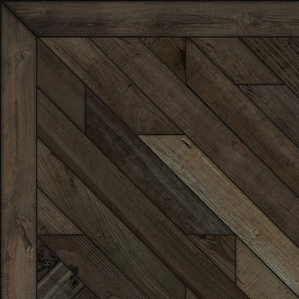 Wood Norwegian Nile "Drenched in Night" Vinyl Floorcloth - Spicher & Co.
