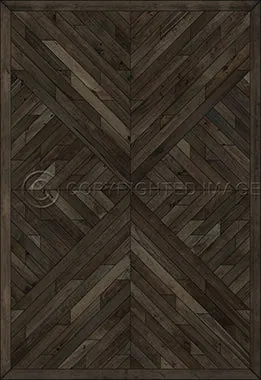 Wood Norwegian Nile "Drenched in Night" Vinyl Floorcloth - Spicher & Co.