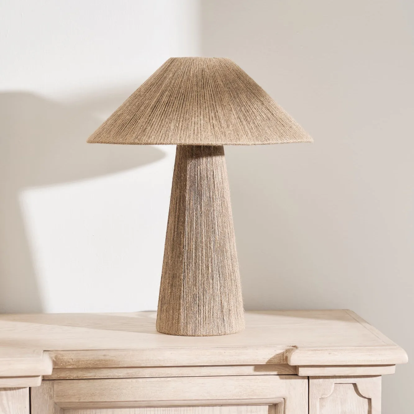 Woven Jute Lamp With Coolie Shade