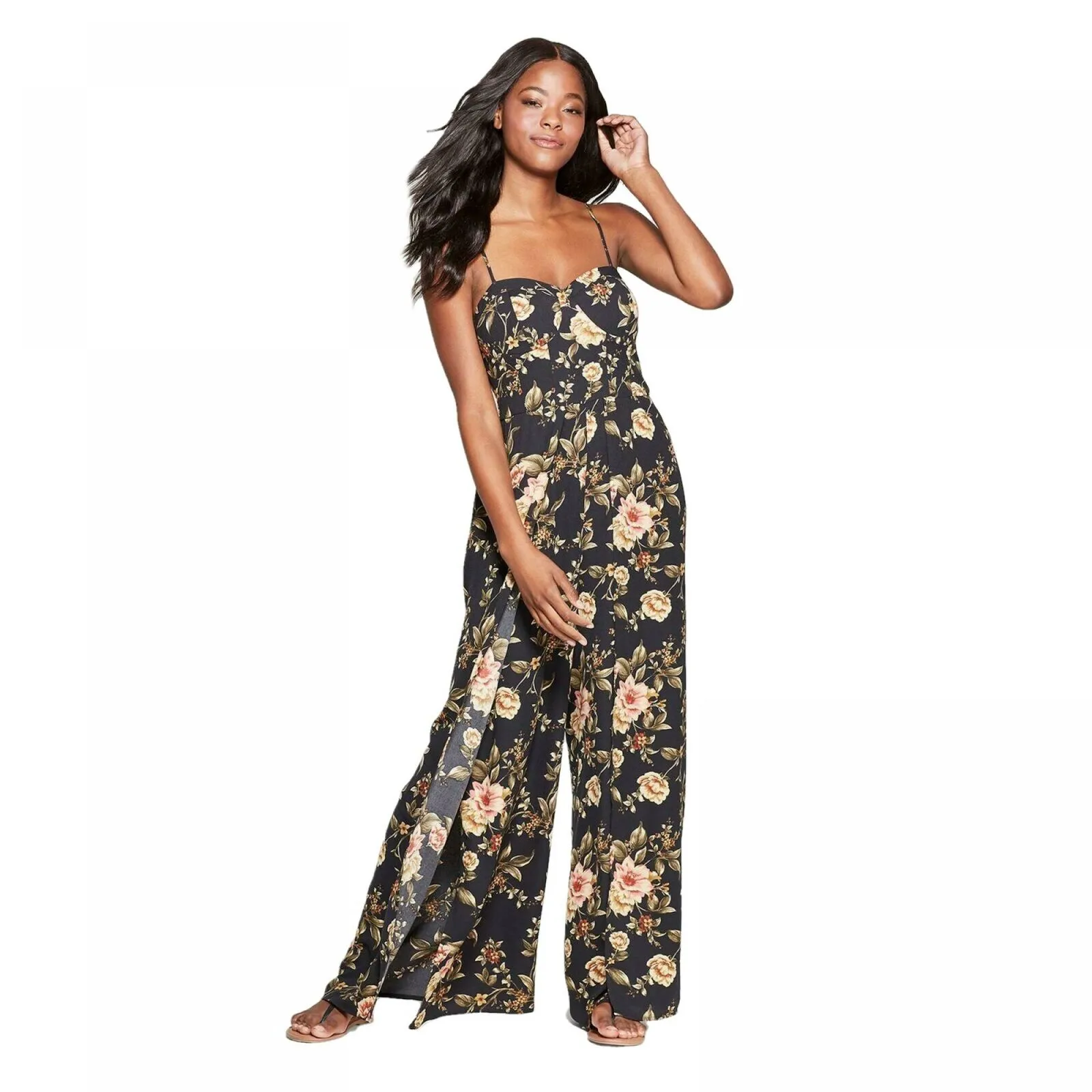 Xhilaration Women's Sweetheart Neck Sleeveless Bra Cup Jumpsuit