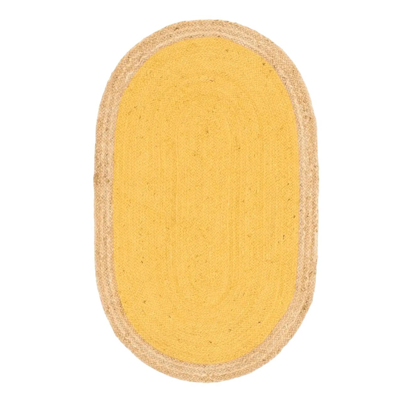 Yellow Oval Jute Rug