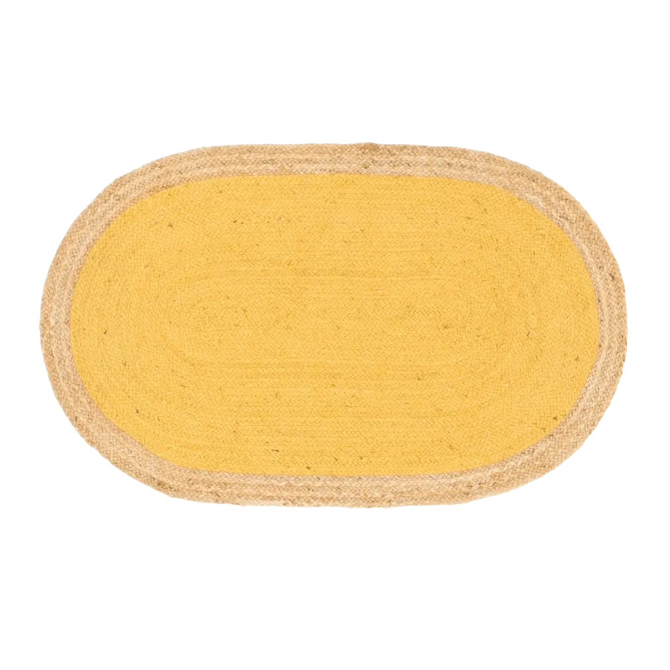 Yellow Oval Jute Rug